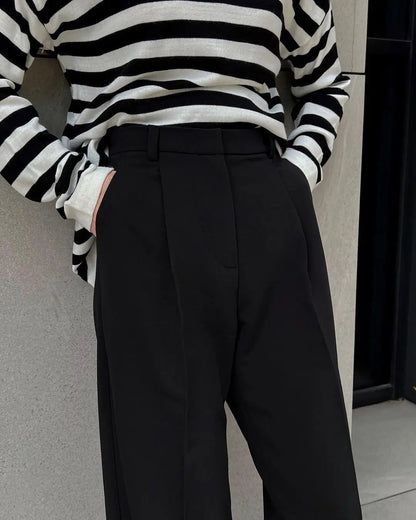 Classic Formal Straight Leg Pants Spring Summer Women's Versatile Casual Wear Loose Fit Wide Leg Pants The Clothing Company Sydney