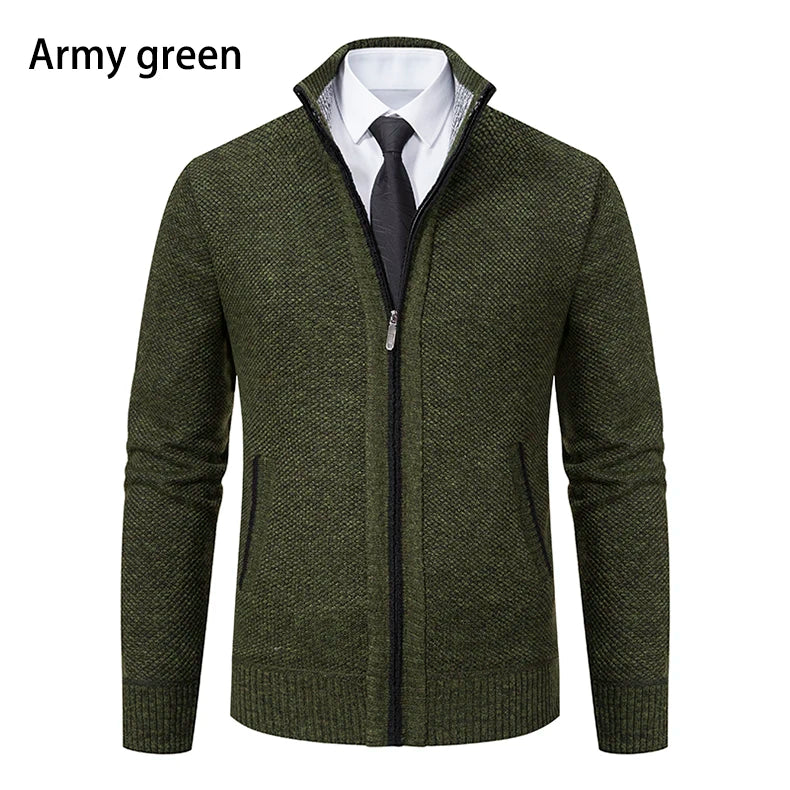 Men's Casual Stand Collar Sweater Zipper Cardigan The Clothing Company Sydney