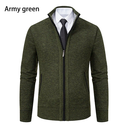 Men's Casual Stand Collar Sweater Zipper Cardigan The Clothing Company Sydney