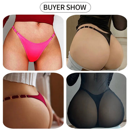 Seamless Thong Women's Underwear Briefs Panties Zebra Flower Low Rise Metal Buckle G String Bikini Undies The Clothing Company Sydney