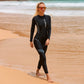 One Piece Swimsuit Women's Long Sleeve Full Length Sunscreen Surfing and Diving Swimwear - The Clothing Company Sydney