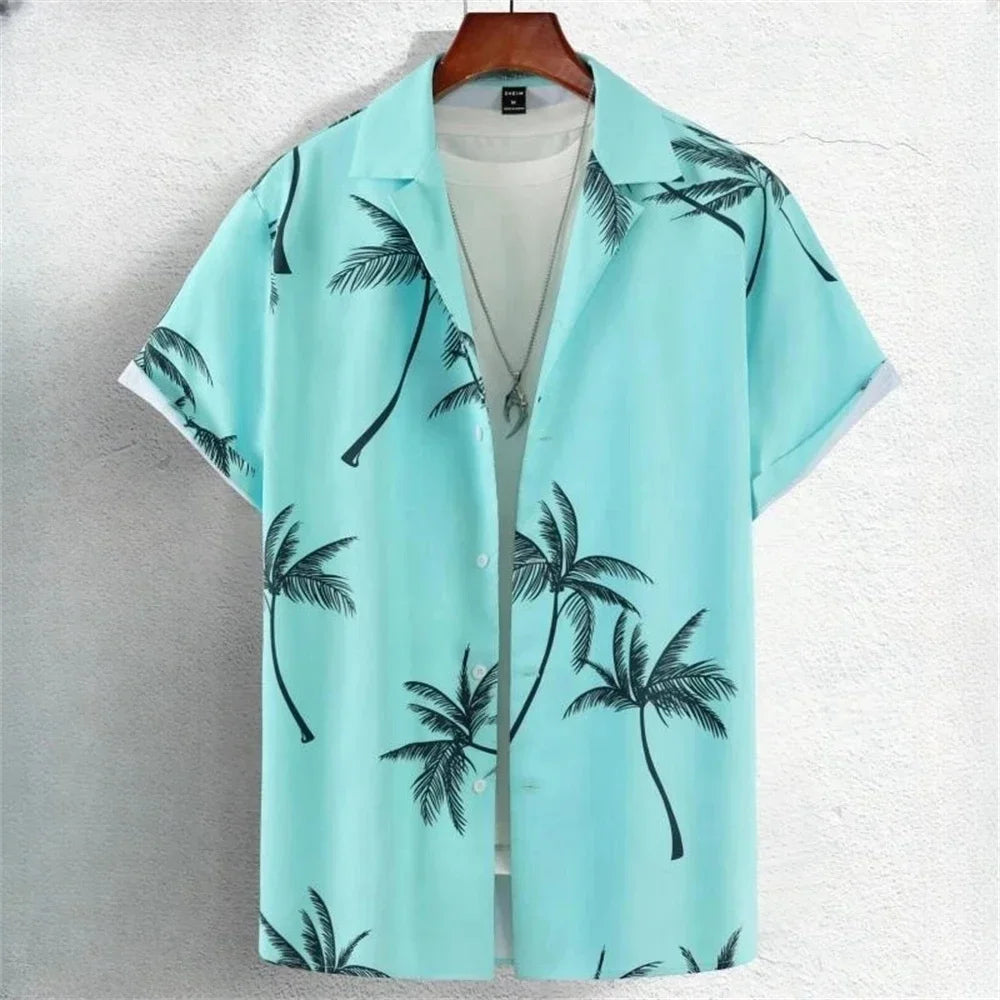 Short-sleeved shirt Floral Print Summer Beach casual men's Shirt - The Clothing Company Sydney