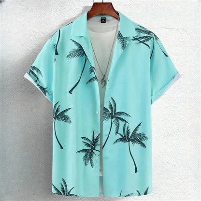Short-sleeved shirt Floral Print Summer Beach casual men's Shirt - The Clothing Company Sydney