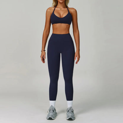 2 Piece Set Women's Tracksuit Fitness Clothes Yoga Sets Sportswear Workout Bra High Waist Leggings Set Gym Clothing Sports Suits The Clothing Company Sydney