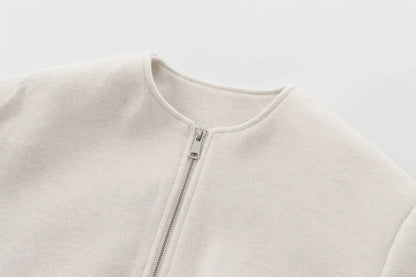 Women's Red Zipper Bomber Jackets Soft Cropped Jackets Long Sleeve Sports Jacket Outerwear The Clothing Company Sydney