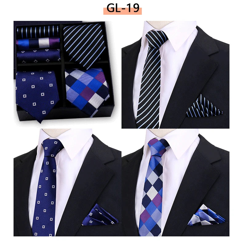 Luxury Men's Tie Sets In Gift Box Paisley Striped Necktie Handkerchief For Men Wedding Formal Clothing Accessories Set The Clothing Company Sydney