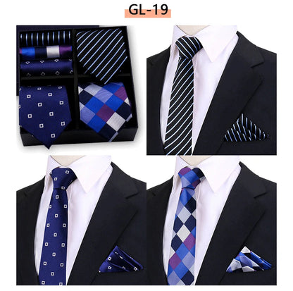 Luxury Men's Tie Sets In Gift Box Paisley Striped Necktie Handkerchief For Men Wedding Formal Clothing Accessories Set The Clothing Company Sydney