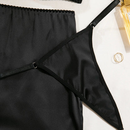 Lace Lingerie Halter Bra Heart g-String Thongs Garter Ensemble Exotic Underwear Set The Clothing Company Sydney