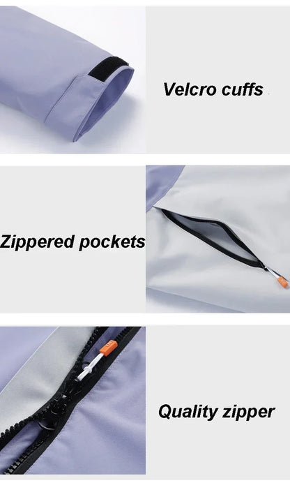 Women's Ski Suit Winter Waterproof Warm Hooded Windproof Raincoat Snow Pants Outdoor Snowboard Wear Set Skiing Overalls - The Clothing Company Sydney