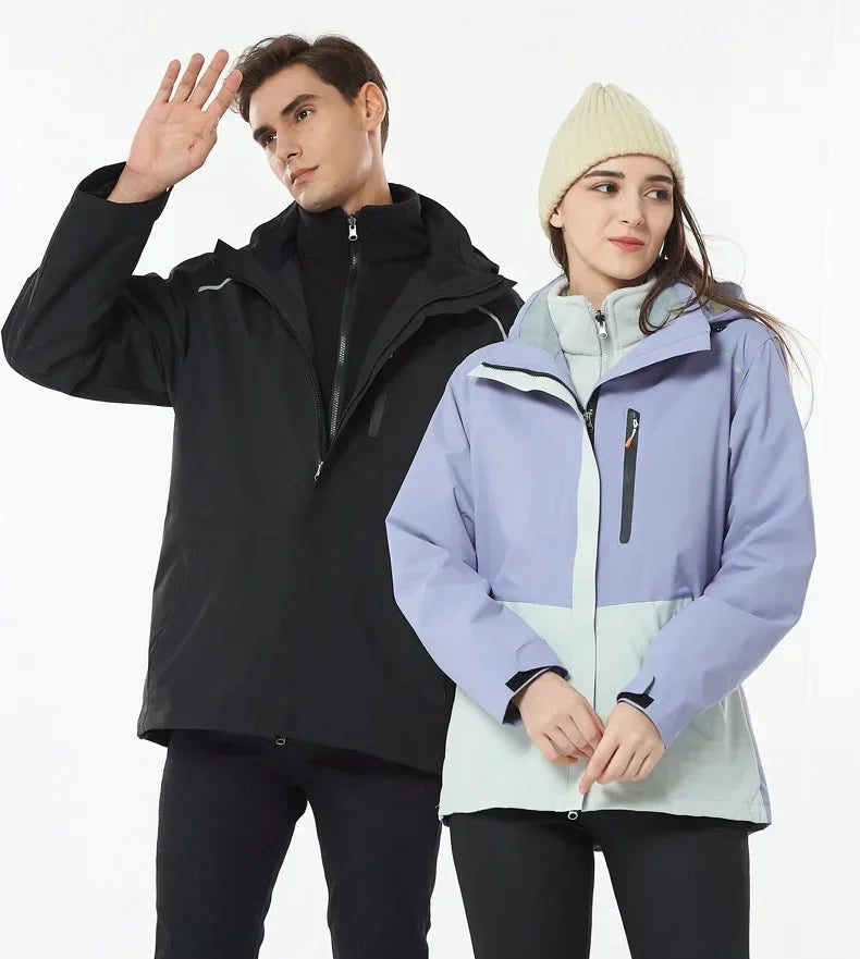 Women's Ski Suit Winter Waterproof Warm Hooded Windproof Raincoat Snow Pants Outdoor Snowboard Wear Set Skiing Overalls - The Clothing Company Sydney