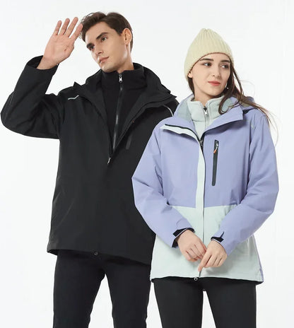 Women's Ski Suit Winter Waterproof Warm Hooded Windproof Raincoat Snow Pants Outdoor Snowboard Wear Set Skiing Overalls - The Clothing Company Sydney