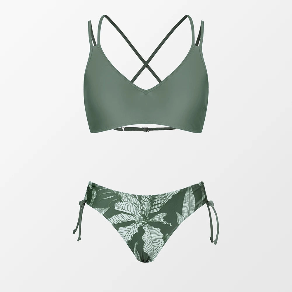 2 Piece Mid Waist Swimsuit Bikini Set The Clothing Company Sydney