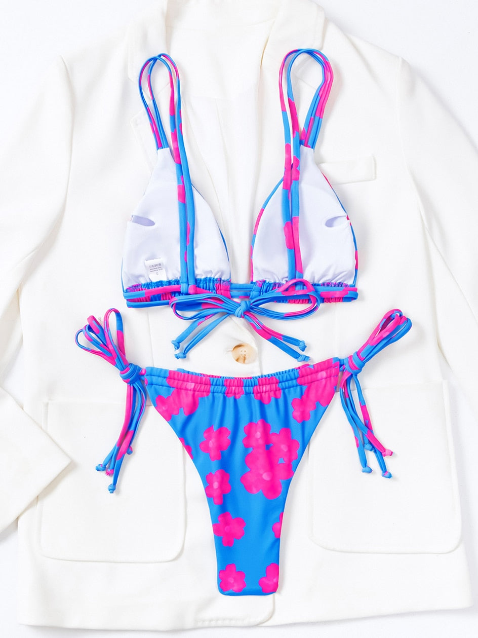 2 Piece Lace Up Bikini Swimsuit Swimwear Brazilian Bikinis Set Micro Women's Bathing Suits Swimming for Beach Wear The Clothing Company Sydney