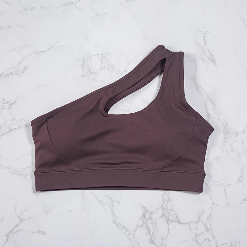 Womens One Shoulder Sports Bras Yoga Top Vest Yoga Gym Outdoor Sport Running Fitness Underwear The Clothing Company Sydney