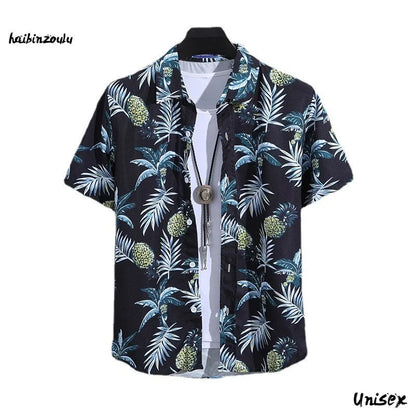 Men's Summer Short Sleeve Printed Shirt Thin Beach Shirt Men's Clothing Turtle Neck Polo  Shirt Casual Top - The Clothing Company Sydney