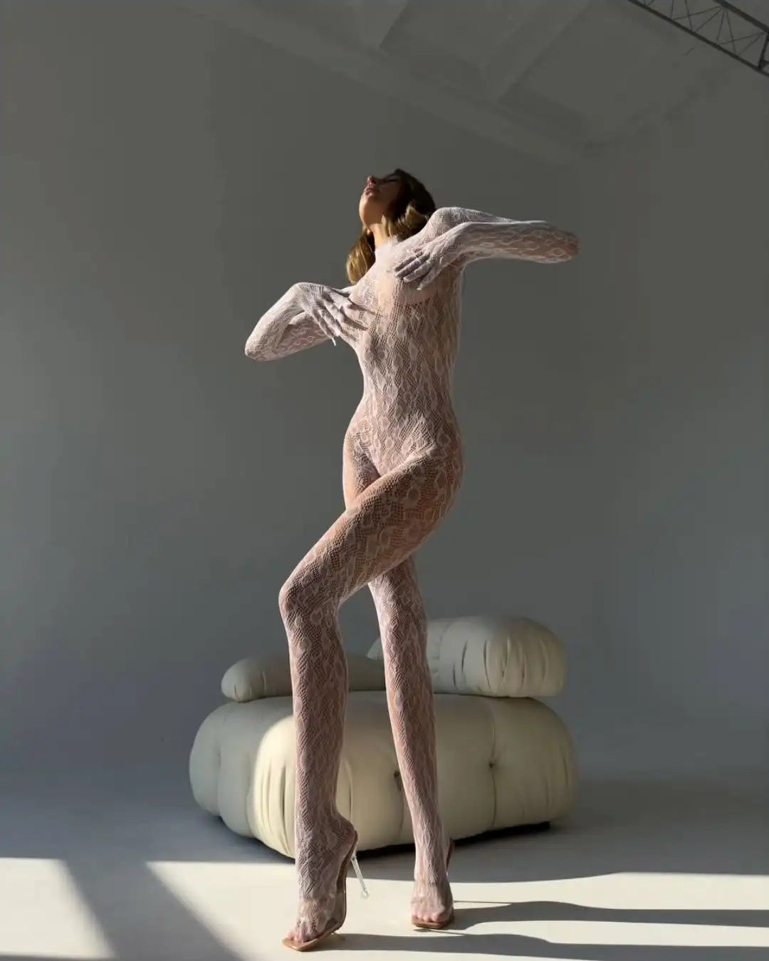 Backless Sheer Long Sleeve Jumpsuit Party Adult Doll One-Piece Cosplay Outfit Lingerie Set The Clothing Company Sydney