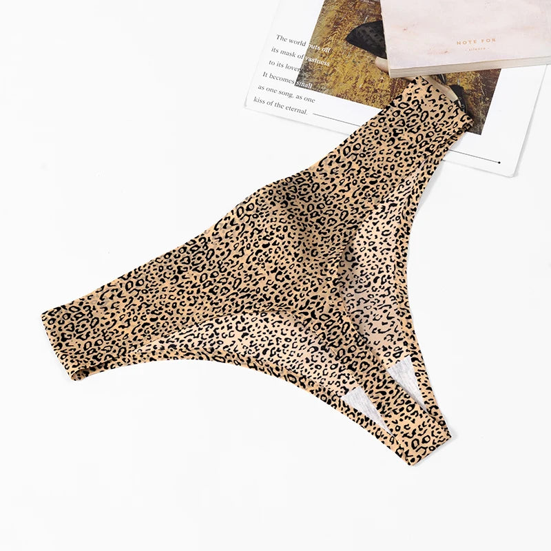 3 Pack Women's Panties Leopard Print Thongs Seamless Underwear Lingerie G-Strings T-Back - The Clothing Company Sydney