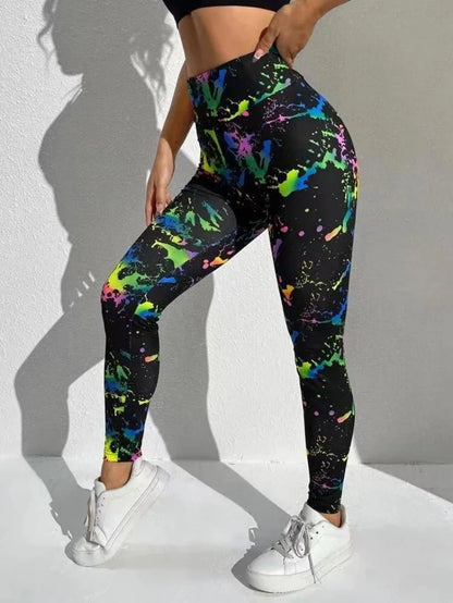 3D Print Tie Dye Sports Women Seamless High Waist Fitness Push Up Leggings Gym Clothing Workout Tights Pants - The Clothing Company Sydney