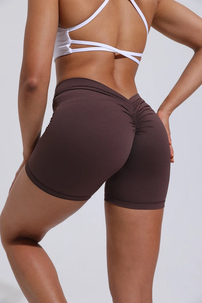 V-Back shorts High waist yoga women's training sports fitness pants Activewear Short - The Clothing Company Sydney