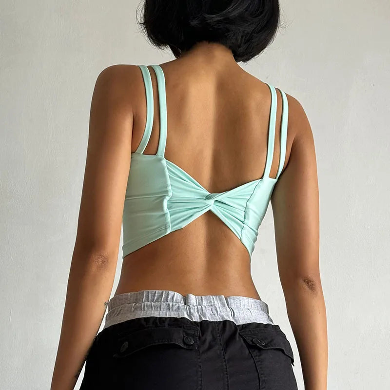 Women's Sports Bras Fitness Top Lingerie, Push Up Fixed Pad Yoga Bra Knotted Back Running Vest Gym Tops The Clothing Company Sydney