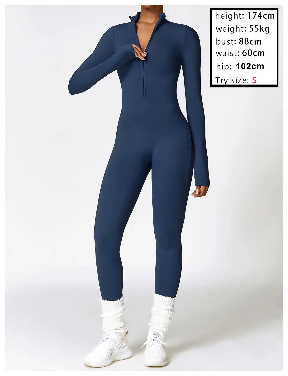 Women's One-piece Yoga Pants Short/Long-sleeved Warm ski Overalls Outerwear High Elastic Cycling Bodybuilding Bodysuit - The Clothing Company Sydney