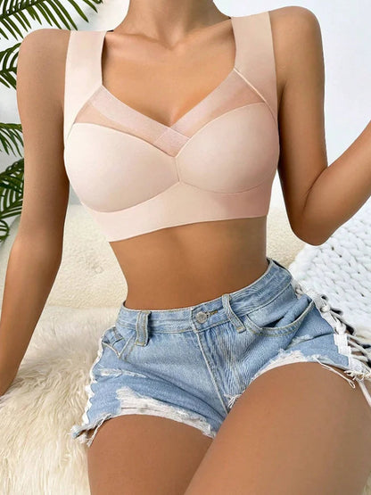2 Pack Women's Lace Plus Size Seamless Bra Bralette Backless Brassiere Vest Female Gather Shock-Proof Wireless Sports Bra The Clothing Company Sydney