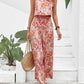 Elegant Long Women's Backless Wide Leg Jumpsuits Casual Sleeveless Floral Rompers Summer Matching Outfit Set - The Clothing Company Sydney