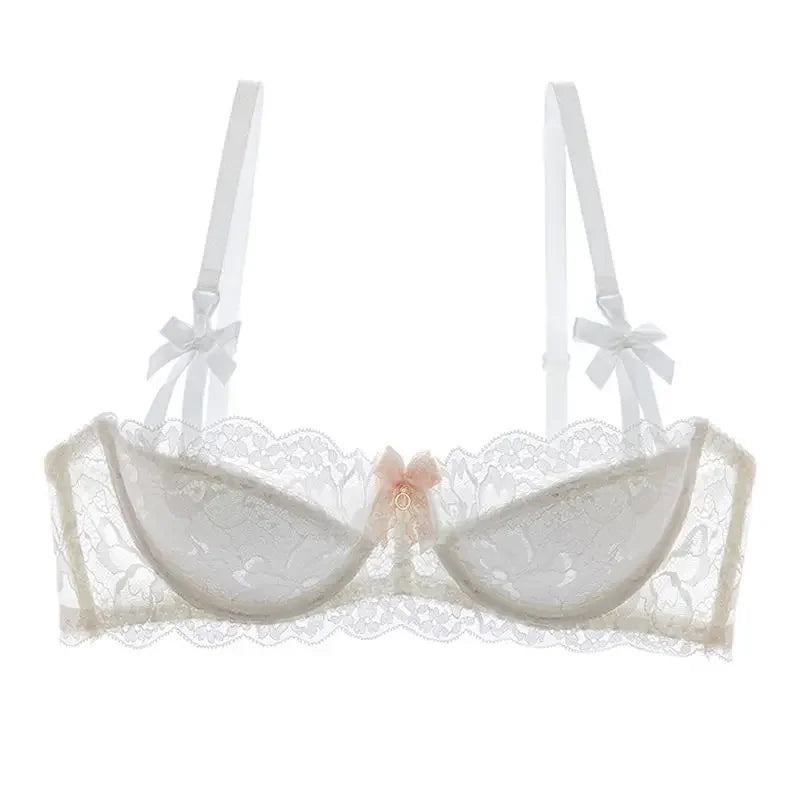 2 Piece Pull-up Bra with Bow Breathable Lace Bra Anti-slip Cup Date Night Set The Clothing Company Sydney