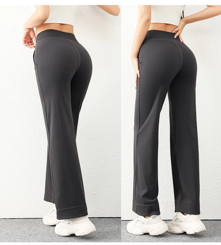 Women's Casual Loose Straight Running Sweatpants Wide Leg Drawstring Design With Side Pockets Leggings Yoga Pants The Clothing Company Sydney