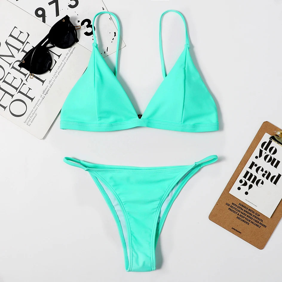 2 Piece Micro Women Swimsuit Tie Dye Mini Thong Bikinis Sets Brazilian Swimming for Women Swimwear Bathing Suits - The Clothing Company Sydney