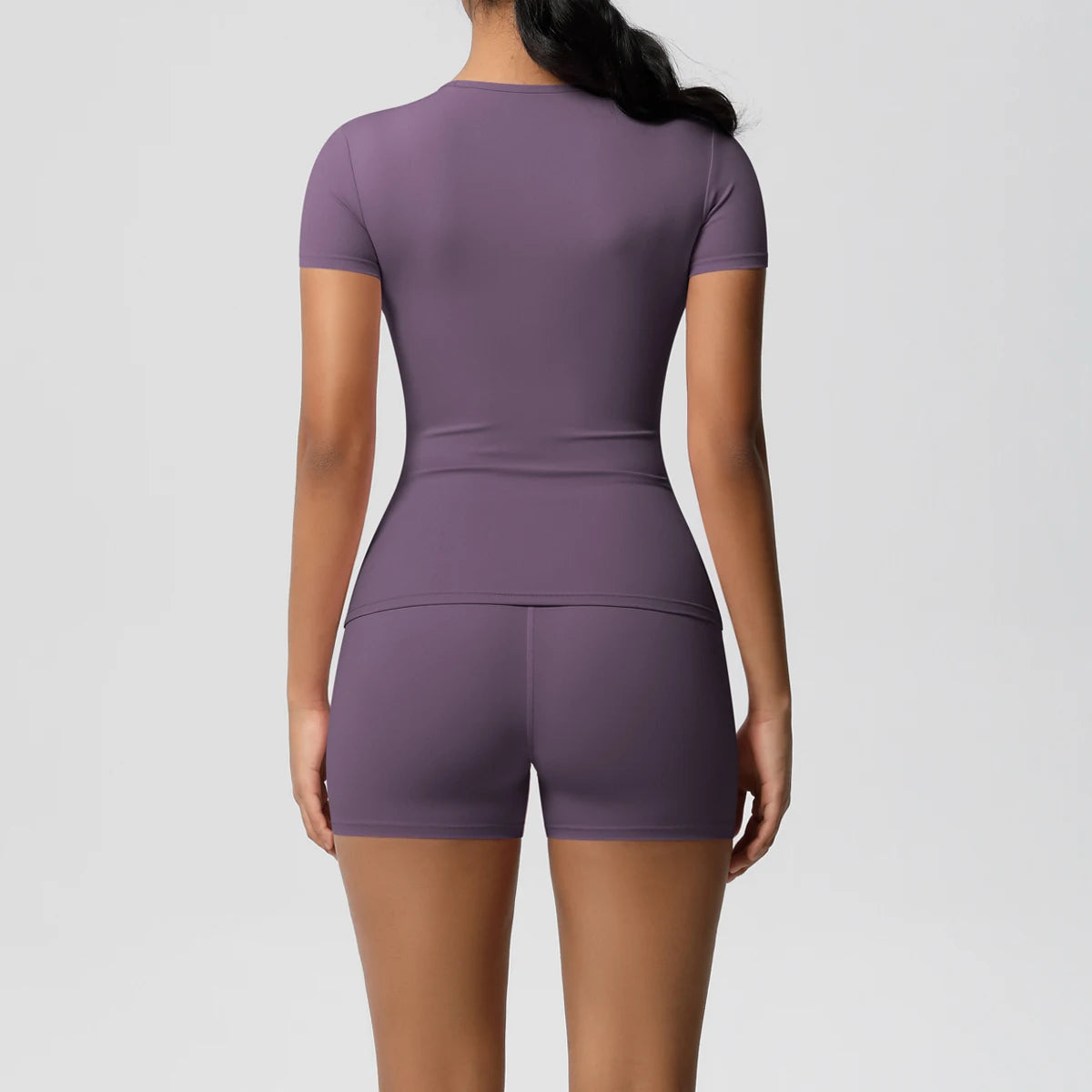 2 Piece Quick-Drying Gym Leggings Set Summer Short Sleeve Breathable Stretchy Yoga Slim Fitness Active Top Women's Cycling Bike Shorts The Clothing Company Sydney