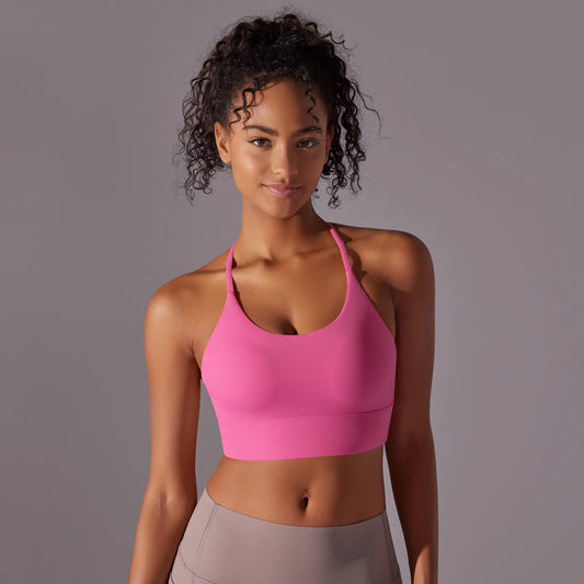 Sports Bra Soft Backless Women Fitness Bra Tights Yoga Vest High Strength Shockproof Gym Sports Top Push Up With Chest Pad - The Clothing Company Sydney