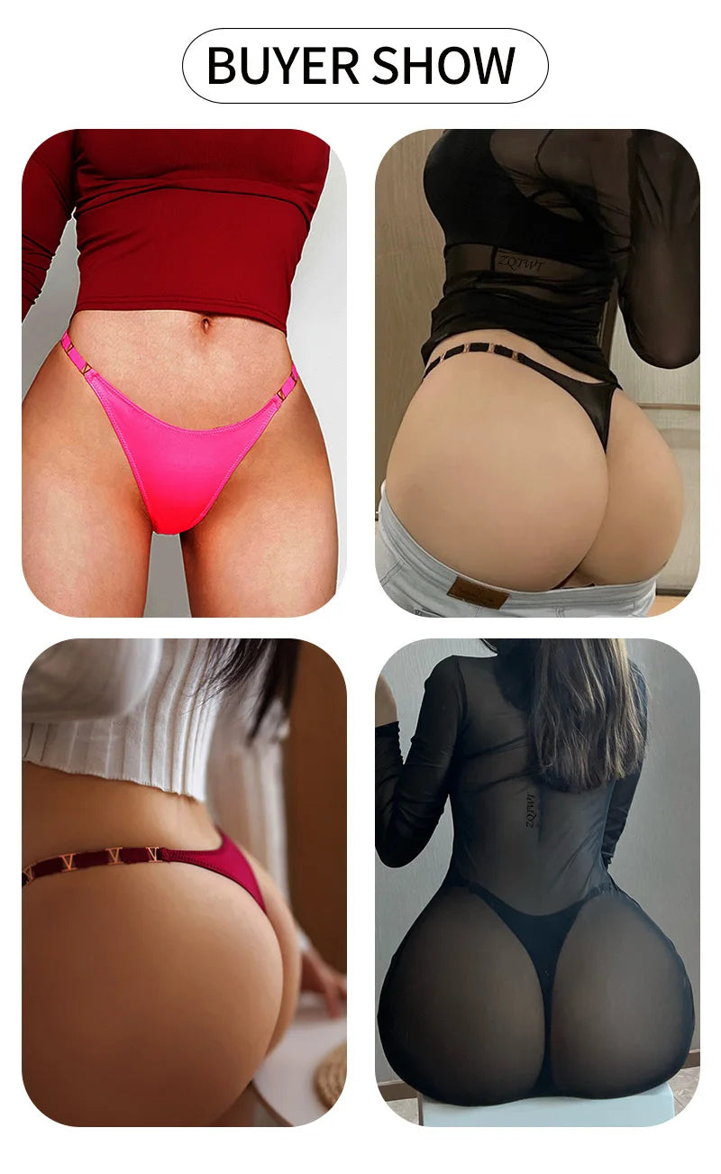 Seamless Thong Women's Underwear Briefs Panties Zebra Flower Low Rise Metal Buckle G String Bikini Undies The Clothing Company Sydney