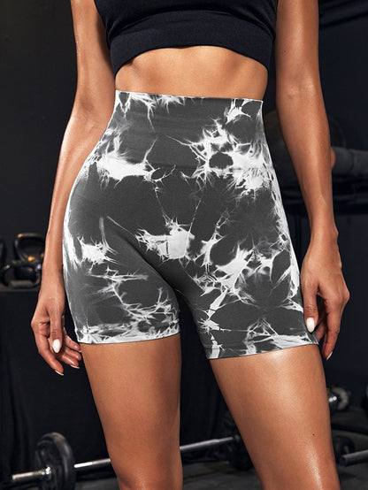 Tie Dye Yoga Shorts Marble Gym Shorts Women Push Up Sports Shorts Fitness Tights Breathable High Waist Booty Shorts The Clothing Company Sydney