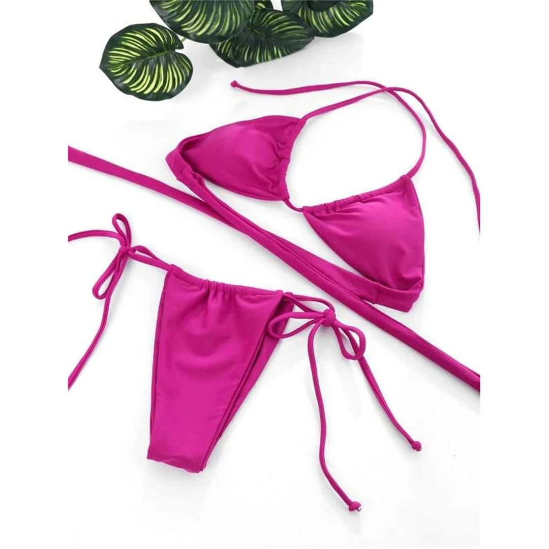 2 Piece Halter Mini Micro Thong Bikini Female Swimsuit Women Bikini set Bather Bathing Suit Swimwear The Clothing Company Sydney