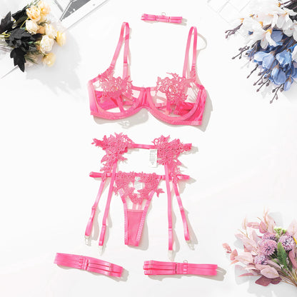 Lingerie Open Bra See Through Fancy Underwear Luxury Lace Outfits Intimate Lingerie Set - The Clothing Company Sydney