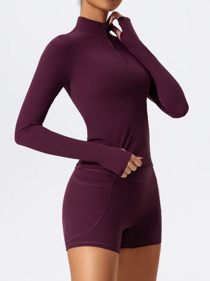 2 Piece Sports Suit Women Half Zipper Long Sleeves Slim Yoga Set Flared Activewear Gym Workout Sportswear The Clothing Company Sydney