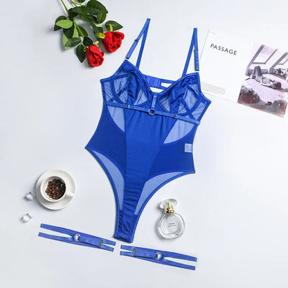 Lace Bodysuit Women's Transparent Lingerie See Through Black Tights Fitness Sissy Crotchless Erotic Body - The Clothing Company Sydney