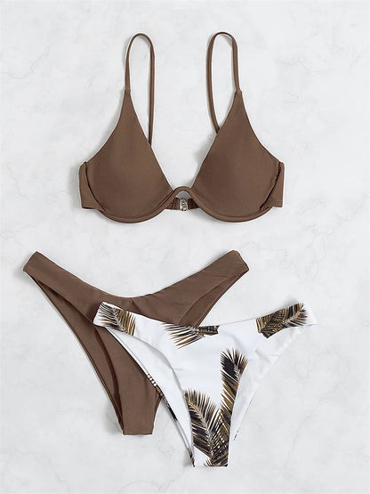3 Piece Bikini Women Swimsuit Solid Print Sling Bikinis Set Thong Swimwear Summer Beach Wear Bathing Suit The Clothing Company Sydney