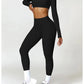 2 Piece Long Sleeve Gym Set Women Yoga Clothes Quick-Drying Sportswear Running Leggings Workout Sports Crop Top Shorts