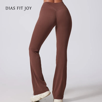 Women's Hip lifting flared pants high waisted yoga fitness pants sports micro flared yoga pants wide leg pants The Clothing Company Sydney