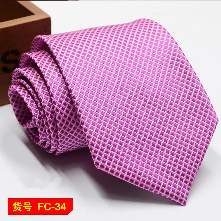 Men's Jacquard Ties – 7-8cm Floral & Solid Neckties The Clothing Company Sydney