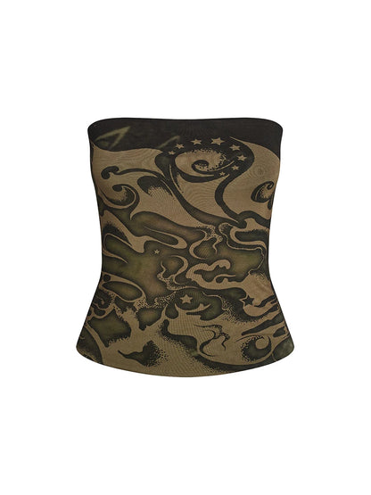Women's Shorts Set 2 Piece Summer Outfits Star Print Crop Tube Tops with Fold Over Shorts for Streetwear Beach Y2K Ourfit Set The Clothing Company Sydney