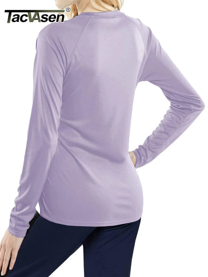 UPF 50+ Sun Skin Protection Quick Dry T-Shirts Women's Long Sleeve Outdoor Performance Tee Shirts Summer Casual Tops - The Clothing Company Sydney