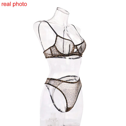 Seamless Bra Set See Through Lingerie Outfit Fine Lace Underwear Intimate 2 Piece Set - The Clothing Company Sydney