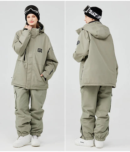 2 Piece Ski Sets for Women Ski Jackets and Pants Men Snowsuit Snowboard Coat Outfits Warm Hooded Waterproof Windproof Matching Set - The Clothing Company Sydney