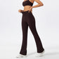 2 Piece Sports Suit Women Half Zipper Long Sleeves Slim Yoga Set Flared Activewear Gym Workout Sportswear The Clothing Company Sydney