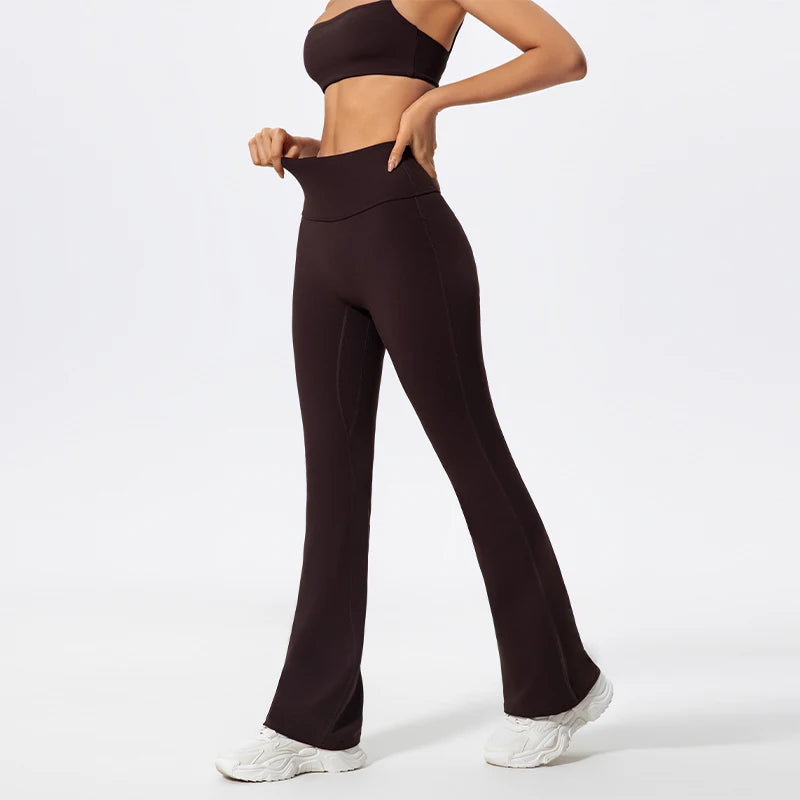 2 Piece Sports Suit Women Half Zipper Long Sleeves Slim Yoga Set Flared Activewear Gym Workout Sportswear The Clothing Company Sydney