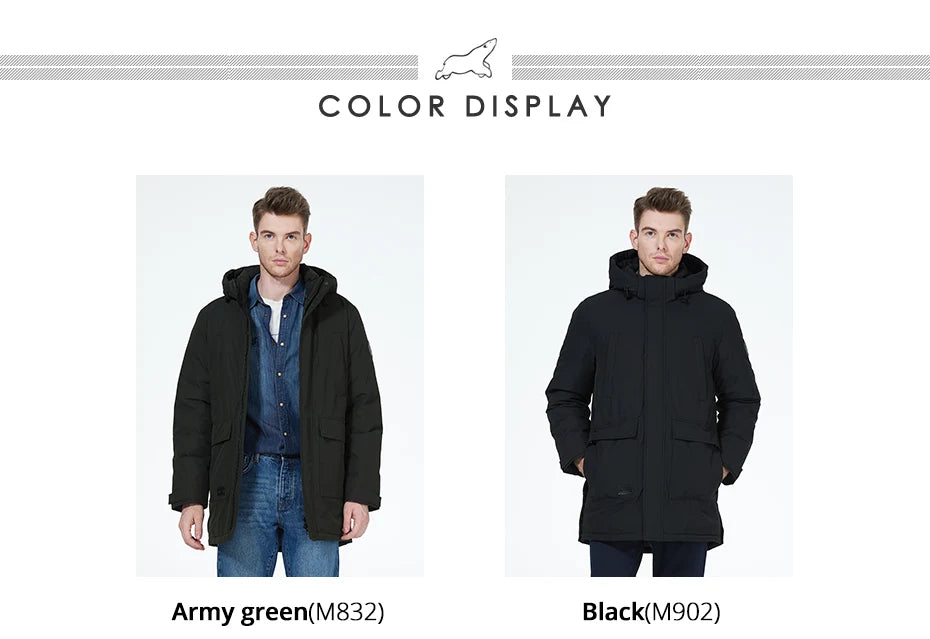 Men's parka jacket windproof warm outerwear Thicken puffer coat for winter - The Clothing Company Sydney