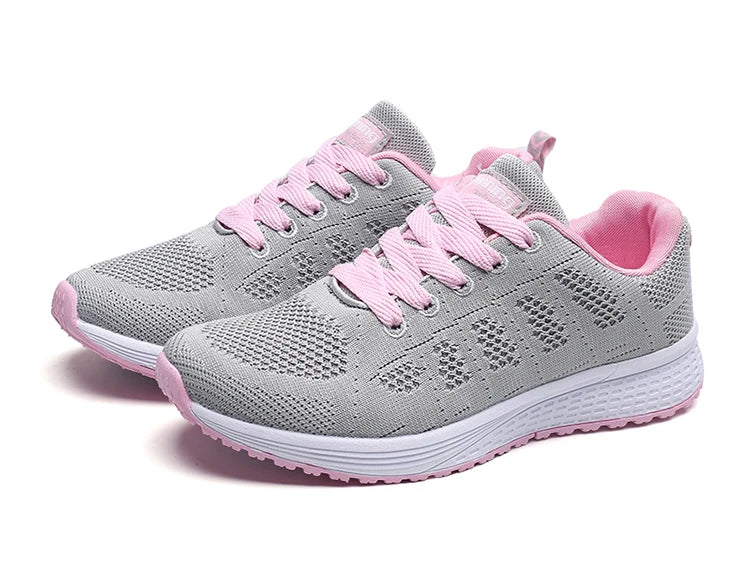 Women's Flats Fashion Lightweight Lace Up Round Toe Sneakers Walking Shoes - The Clothing Company Sydney